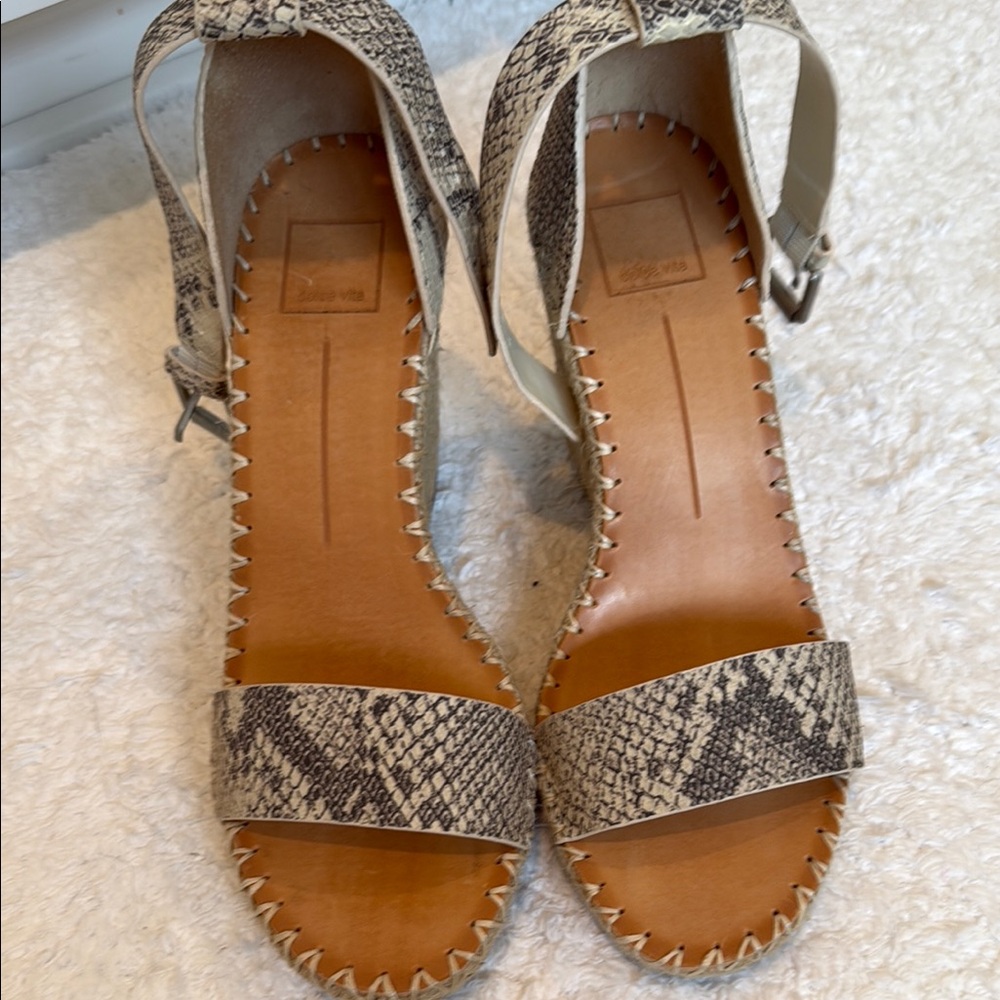 Dolce Vita Animal Print Wedges with Ankle Strap